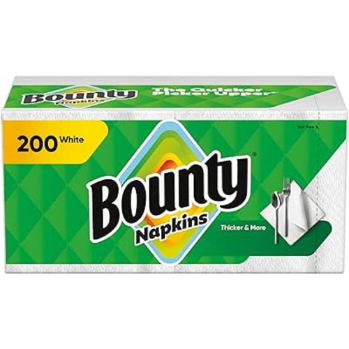 Bounty Paper Napkins, White, 200 Count, Packaging may vary
