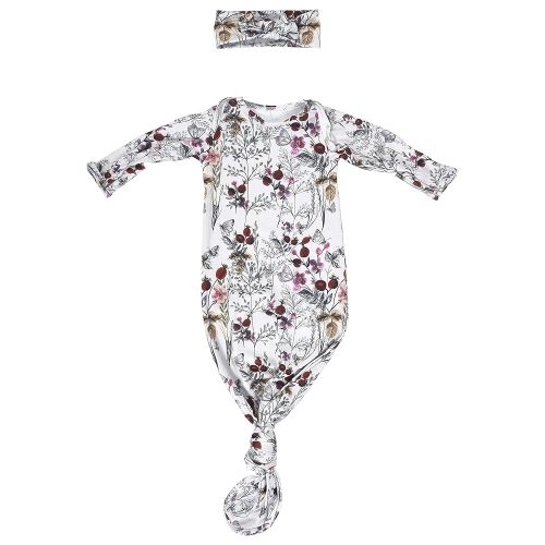Three Little Tots Newborn Baby Knotted Tie Gown - Infant (Floral)