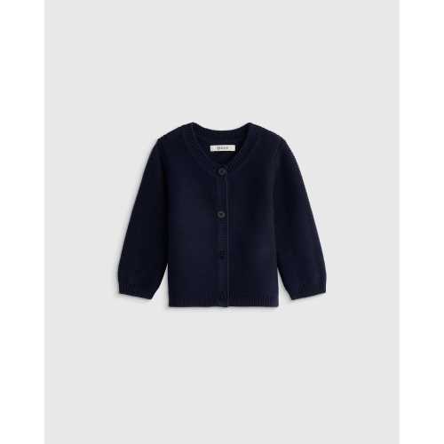 100% Organic Cotton Sweater Cardigan  in Navy