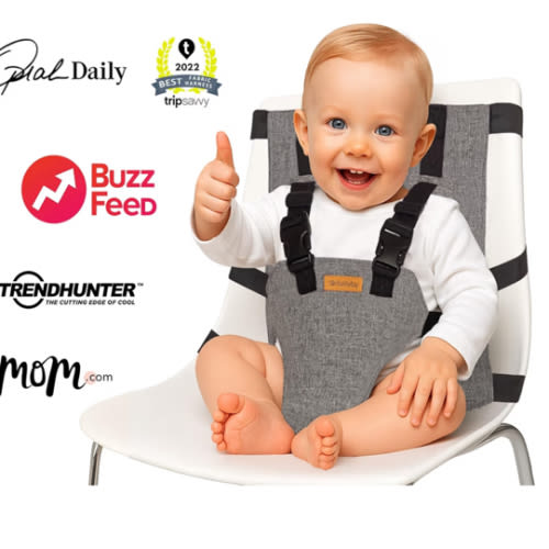 liuliuby Compact Travel High Chair | Portable High Chair for Baby | Baby Travel Essential Harness Seat | Must Haves for Vacations, Restaurants, Family Visits with Babies | Portable Highchair Seat