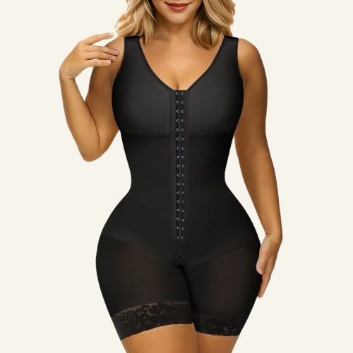 SHAPERX Full Body Hooked Faja Bodysuit | Built-In Bra & Zipper Crotch – ShaperX Shapewear