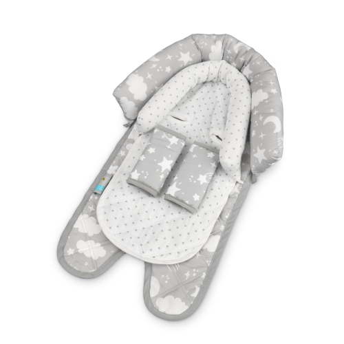 On The Goldbug Duo Head Support Strap Cover Set Neutral Cloud Print