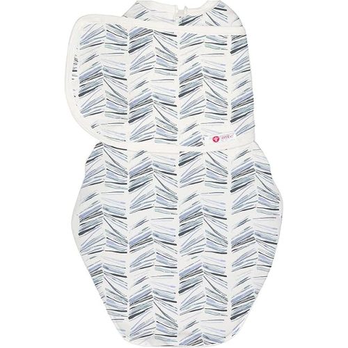 embé 2-Way Starter Baby Swaddle, 6-14 lbs, Newborn Infant Swaddle Sack 0-3 Months, Zip, Hook & Loop 0-3 Months Baby Wrap, Hip Healthy - Angle Stripe