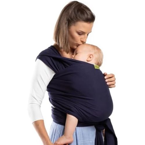 Boba Baby Wrap Carrier - Stretch Cotton Newborn Sling, Navy Blue