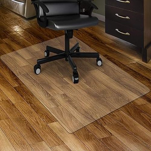 Kuyal Chair Mat for Hardwood Floor,46 x 46 inches Rectangle Desk Durable Wood/Tile Protection Mat for Rolling Chairs, Non-Studded Bottom