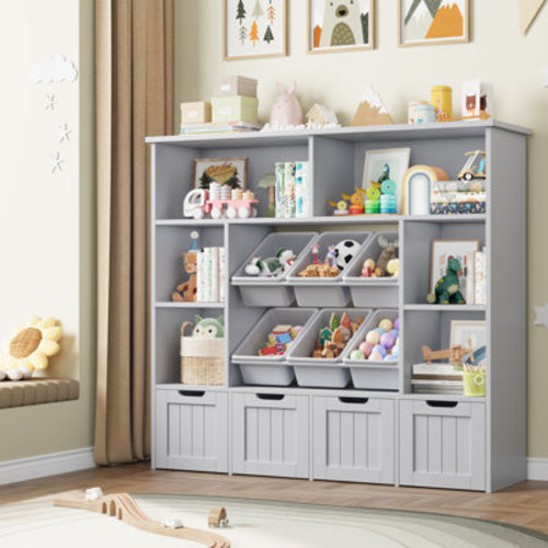 Lark Manor™ 49.4" W Kids Bookcase with 4 Removable Drawers, Cube Organizer & Reviews | Wayfair