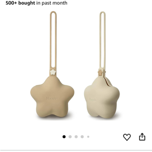 Moonkie Silicone Pacifier Holder Case, Cute Portable Pacifier Storage Case, 2 Pack