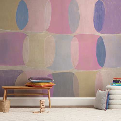 Painted Geo Overlay Children's Wall Mural by Amy Toneys
