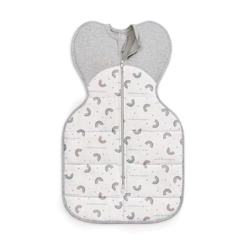 Love to Dream Swaddle Up Warm Cotton 2.5 TOG Baby Sleep Sack, Arms Up Design, Twin Zipper, Small 8-13 lbs, Rainbow