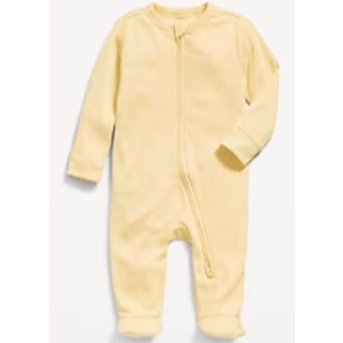 Ribbed 2-Way-Zip Sleep & Play Footed One-Piece for Baby