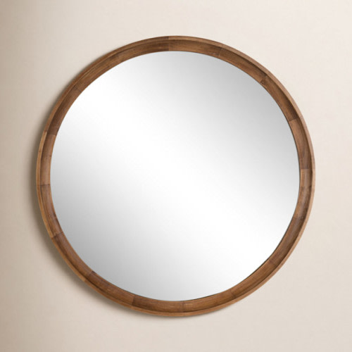 Zoie Rustic Brown Wood Flat Mirror