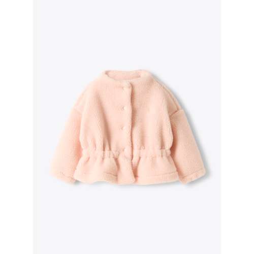 Teddy fleece jacket with gathering