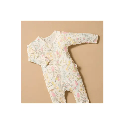 Australiana Floral Zip Romper & Bib Set