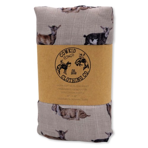 Goat Bamboo Muslin/Waffle Blanket – Cowkid Clothing Company