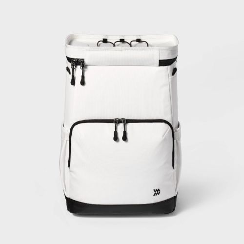Soft Sided 24 Cans/20.6qt Backpack Cooler White - All In Motion™
