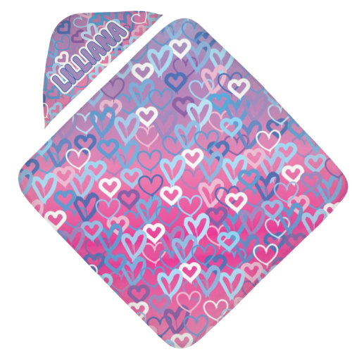 Ombre Hearts Hooded Towel – MadeMoment
