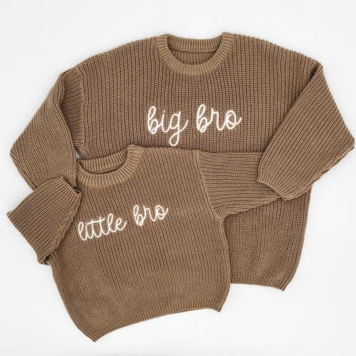 Big Bro Little Bro Matching Outfits, Brother Sweaters, Custom Kids Knit Sweater, Toddler Gifts Big Brother, Sibling Match Shirts