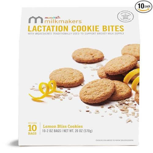 Munchkin Milkmakers Lactation Cookie Bites, Lemon Bliss, 10 Ct