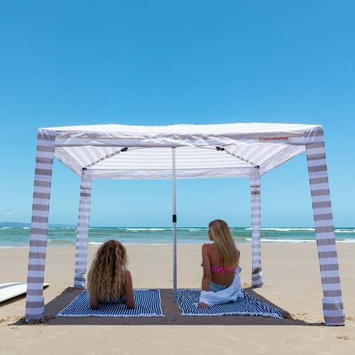 CoolCabana - Large, Beige Stripes