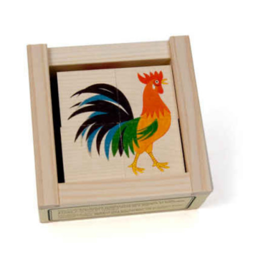 Farmyard Animals Picture Cube Puzzle 4 pieces