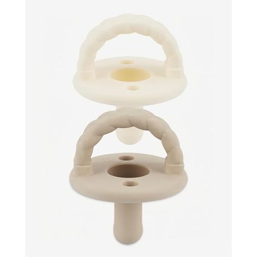 Itzy Ritzy Silicone Pacifiers for 6-18 Mos, Set of 2 (Buttercream & Toast)