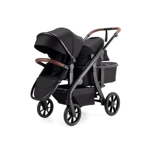 Momcozy ChangeGo Single to Double to Wagon Stroller, 23 Configurations | Carrycot and Seat Included with Large PU Wheels, All-wheel Suspension, and an Extendable UPF 50+ Canopy