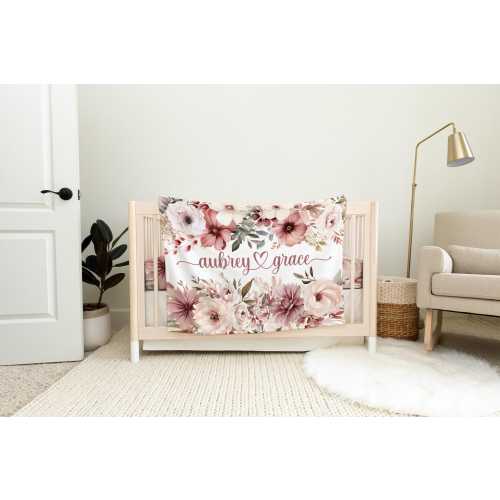 Rose Baby Blanket: Floral Girl Nursery Decor