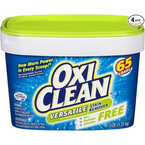 OxiClean Versatile Stain Remover Free, 3 lbs, Pack of 4