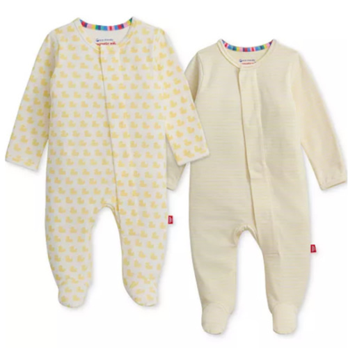 Baby Cotton Footed Coveralls, 2 Pack
