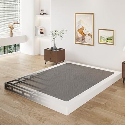 Lutown-Teen 3 Inch Full Size Box Spring Low Profile Heavy Duty Bed Base