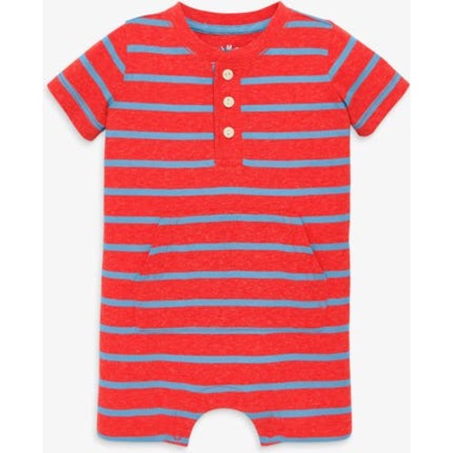 Baby Heathered Henley Shortie In Stripe, 12-18M