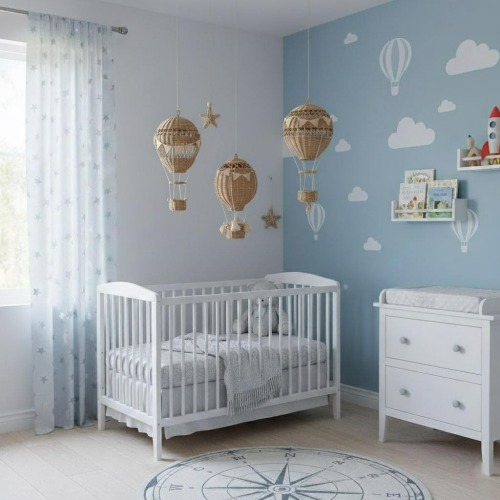 Wicker Hot Air Balloon Nursery Decor • Handmade Eco Vine Mobile