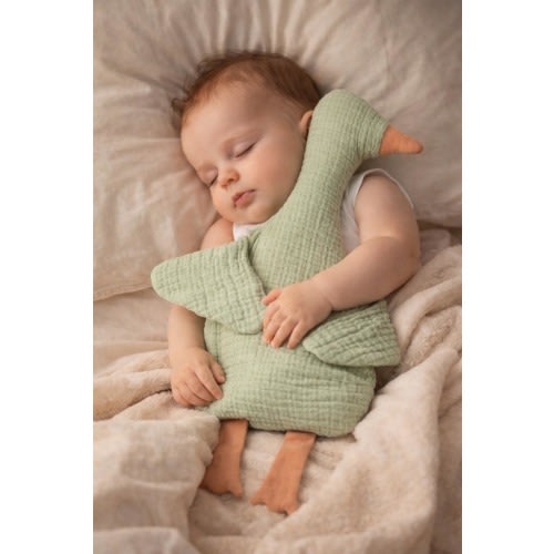Organic Cotton Duck Comfort Toy, Soft Baby Sleep Companion, Newborn Security Blanket