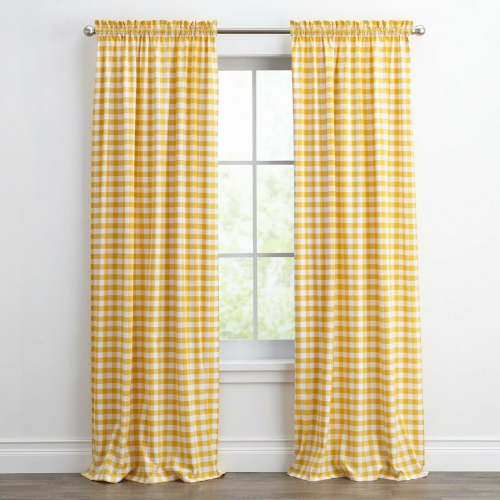 Kate Aurora Country Farmhouse Rod Pocket Buffalo Plaid Check Gingham Window Curtains - Assorted Colors & Sizes