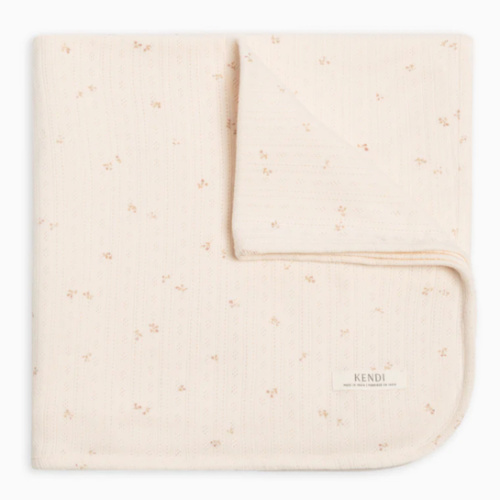 Brushed Back Pointelle Swaddle Blanket