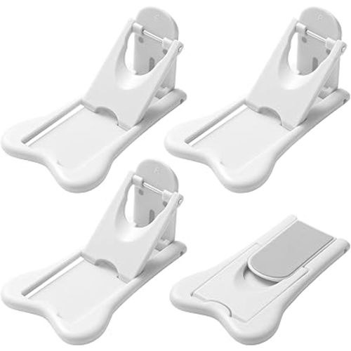 Inaya Sliding Door Lock for Child Safety (4-Pack) - Child Proof Locks for Sliding Glass Doors, Windows, Closets & Cabinets. Safety Locks for All Your Home Openings