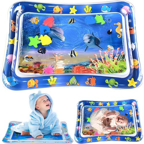 Meidong Tummy Time Baby Water Mat, Inflatable Infant Toys,3 6 12 Months, BPA-Free Newborn Gift