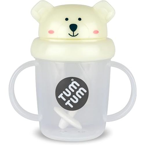 TUM TUM Tippy Up Free Flow Sippy Cup (No Valve), Sippy Cup for Toddlers, 200ml, BPA Free (Pete Polar Bear 200ml)