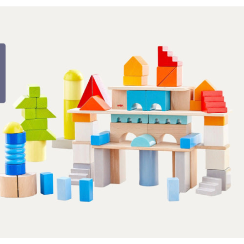 Colored Wooden Building Blocks - 85 Piece Set – The Clean Bean Market