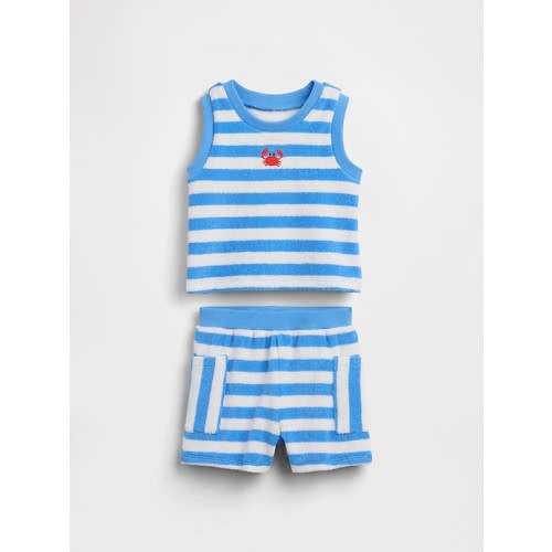 Baby Towel Terry Stripe Outfit Set