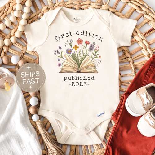 First Edition Onesie® Personalized Published First Edition Baby Onesie® First Edition Baby Bodysuit Book Baby Announcement Book Baby Gift