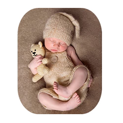 Newborn Photography Outfits Hat Pants Prop | Crochet Knit Baby Boys Girls Photography Props, Infant Photoshoot Costume Prop for Newborn Sessions