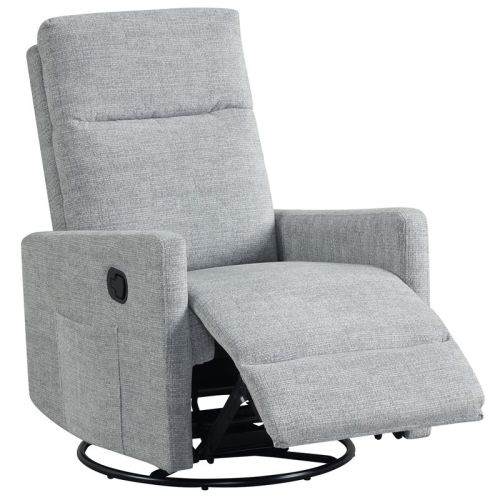 Costway 360° Swivel Rocking Chair with Cushioned Back, Seat & Footrest for Living Room Gray