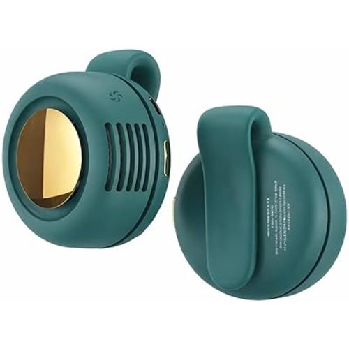 Gaukomzs Portable Silent Mini Bladeless Fan Clip On,3-Speed Clip-on Fan for Shirt and Waist (Green)
