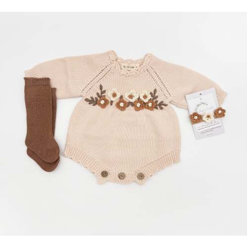 Flora Knitted Sweater Romper – Olive and Cradle