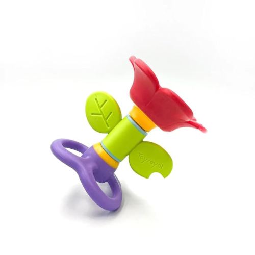 BaBeloved Spinning Flower Baby Teething Toys Multiple Sensory Montessori Durable Cute Infant Soft Food-Grade Teethers for Baby Rattling Teething Relief, Chew Toy for Babies 0-12 Months, BPA Free