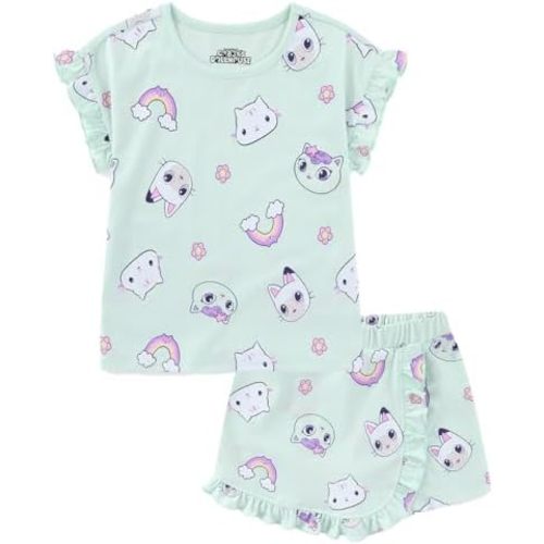 DREAMWORKS GABBY'S DOLLHOUSE Pandy Paws Cakey MerCat Girls Shirt and Skort Skirt 2 Piece Set for Big Kids
