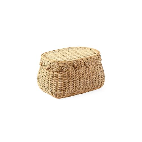 Scallop Rattan Basket - Size Small
