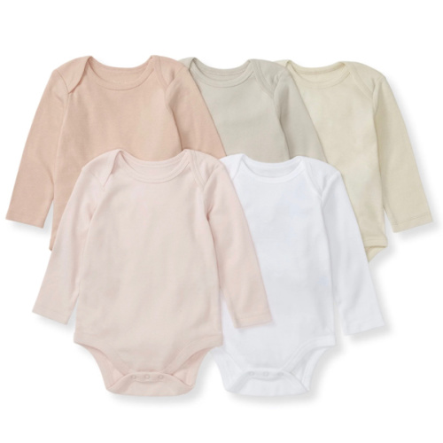 Solid Organic Cotton Long Sleeve Baby Bodysuits 5 Pack - Ash – Burt's Bees Baby