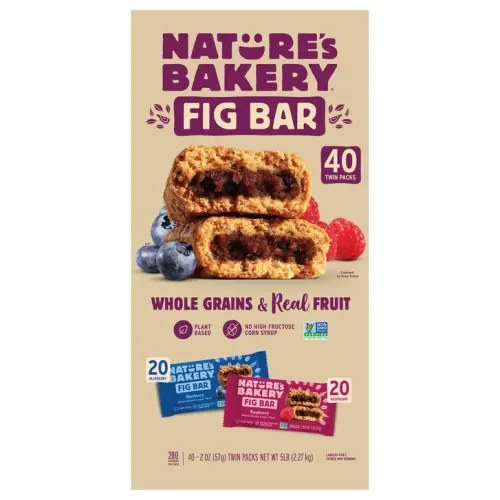 Nature's Bakery Fig Bar, Variety Pack, 2 oz, 40-count | Costco